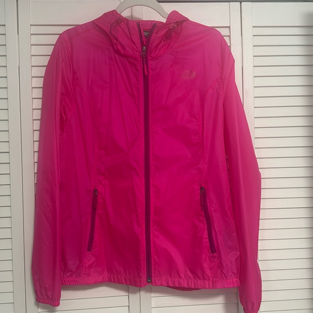 The Nortface Zip Up Windbreaker Pink Lg